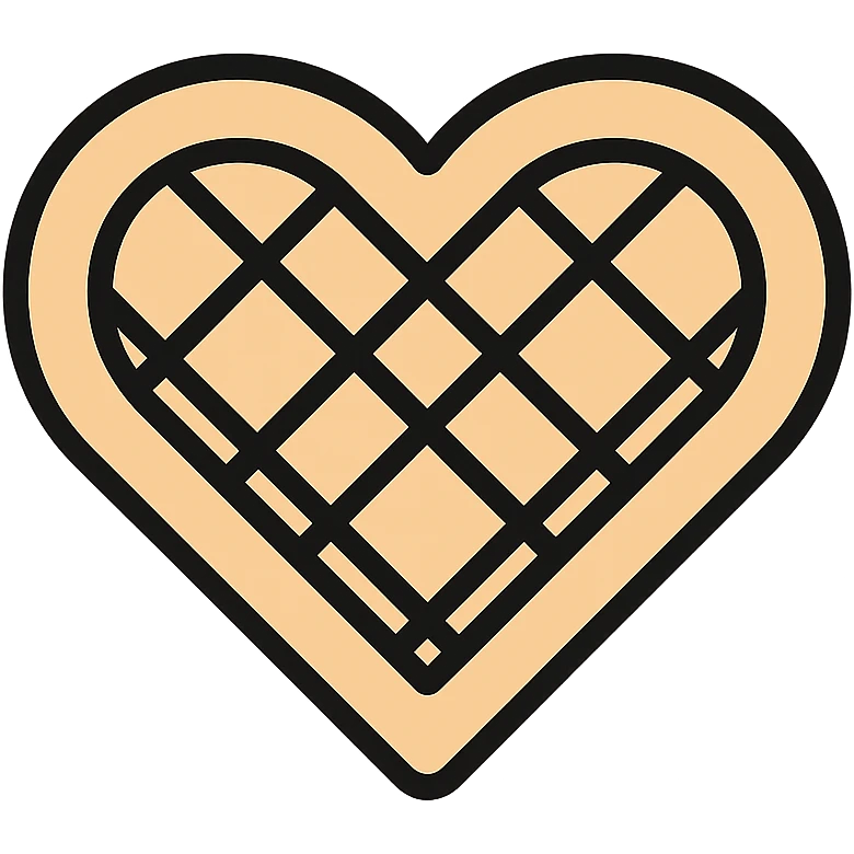 beige heart waffle emoji