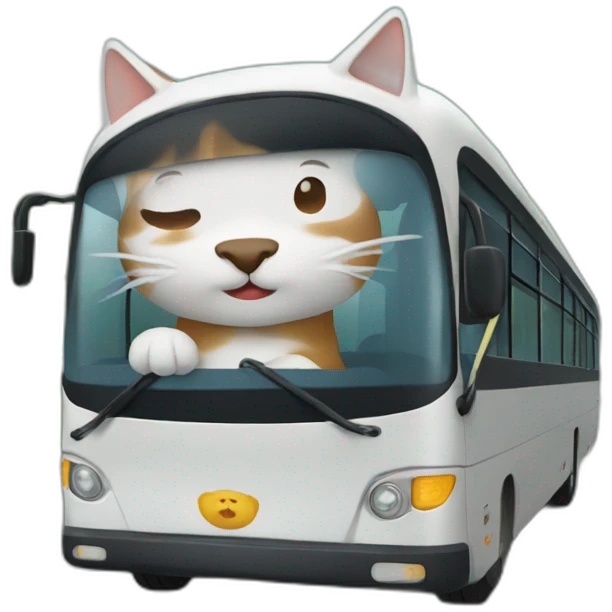Gato conduciendo autobus emoji