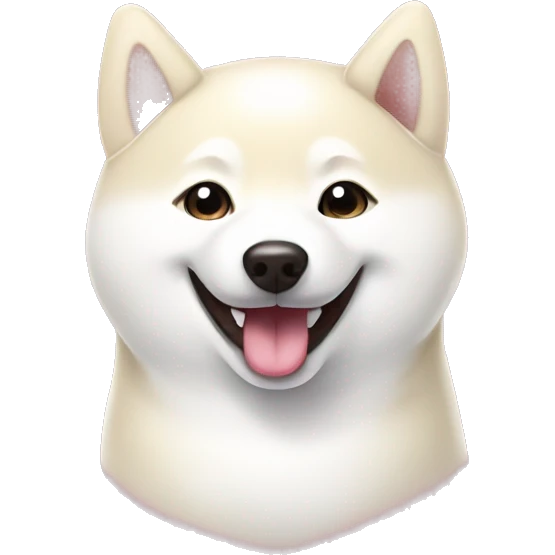 white Shiba inu smiling face with hearts emoji