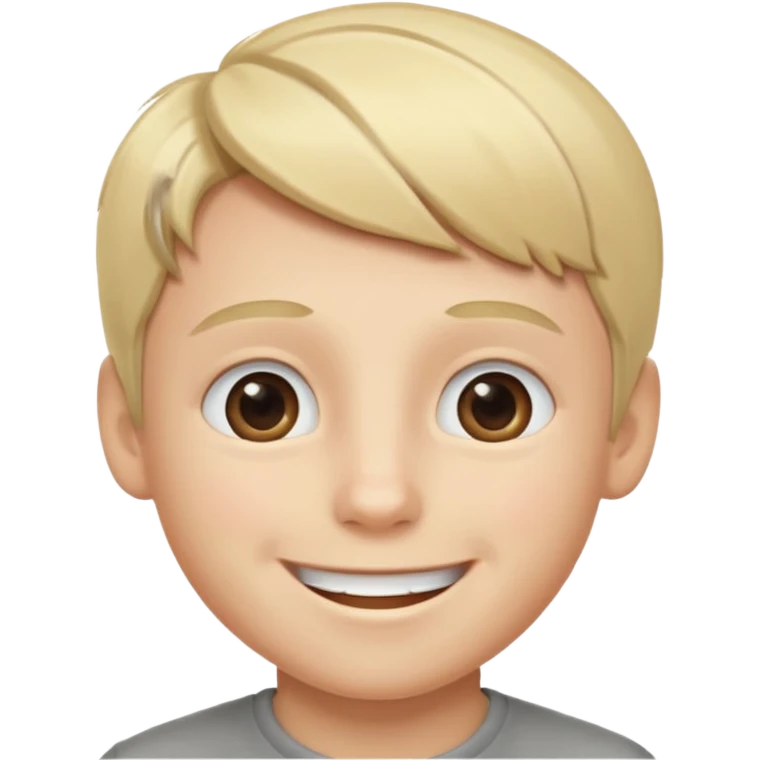 blond boy with grey eye colour smiling emoji