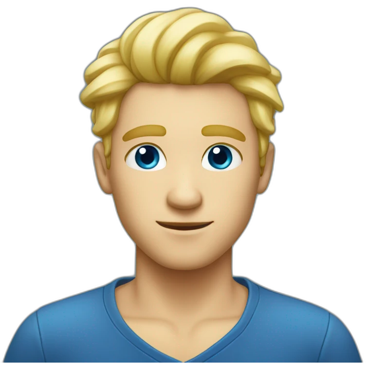 Homme cheveux blond yeux bleu emoji