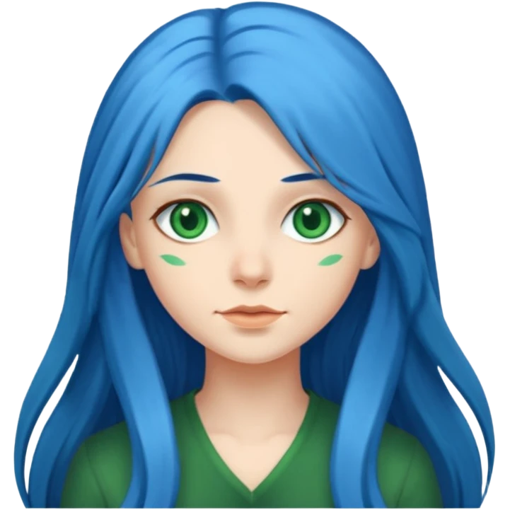 Long Blue Hair Woman emoji