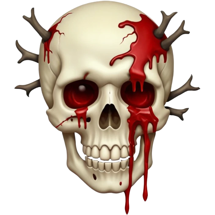 3D rotting corpse jumping in the air. In the style of your bloody skull art. More blood emoji
