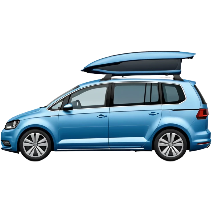 Blue VW Touran family car from side view emoji