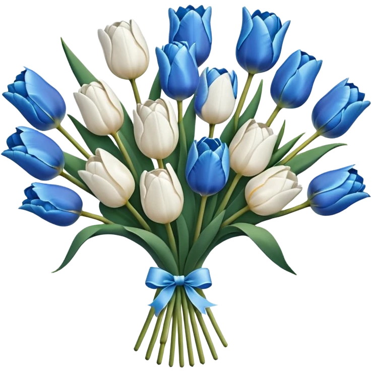 Blue and white tulip bouquet  emoji