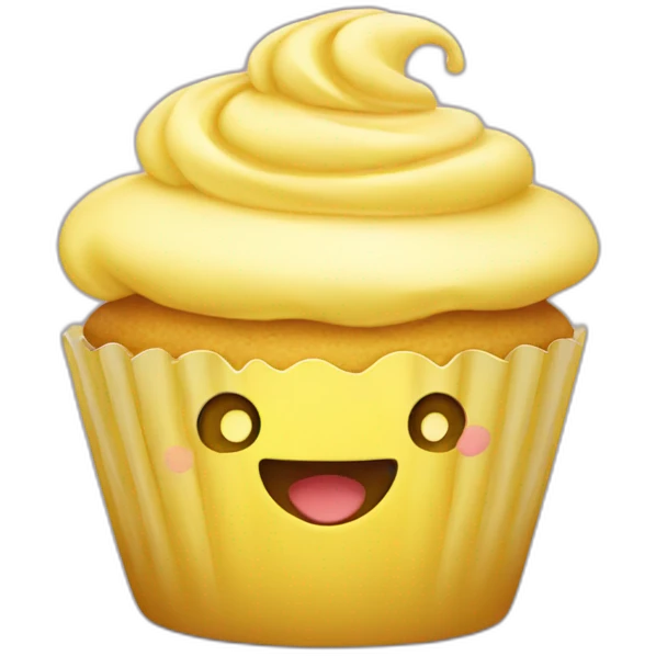 Happy yellow cupcake  emoji