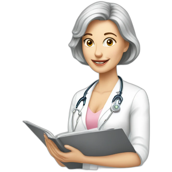 Posh-Radiologist-performing-breast-mammography-to-leni-klum emoji