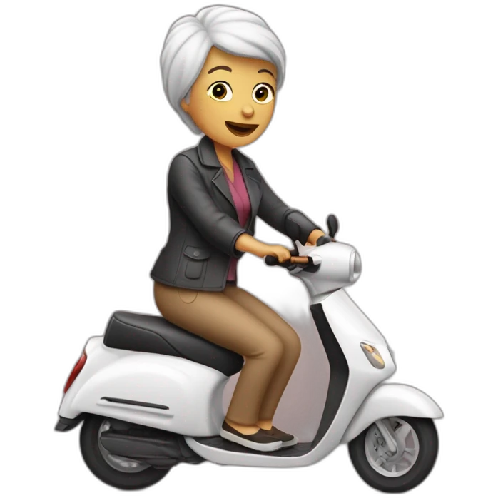 Une mamie ivre sur un scooter emoji