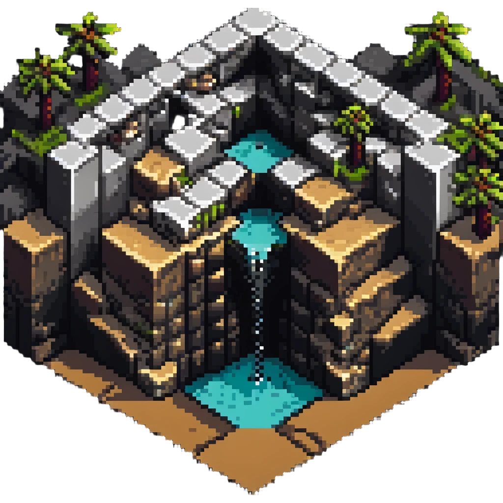 isometric Minecraft mineshaft emoji