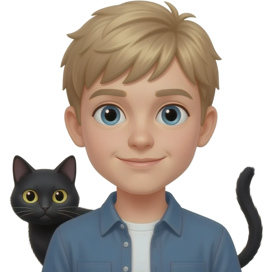 Ragazzo 13 anni capelli chiari cn gatta nera emoji