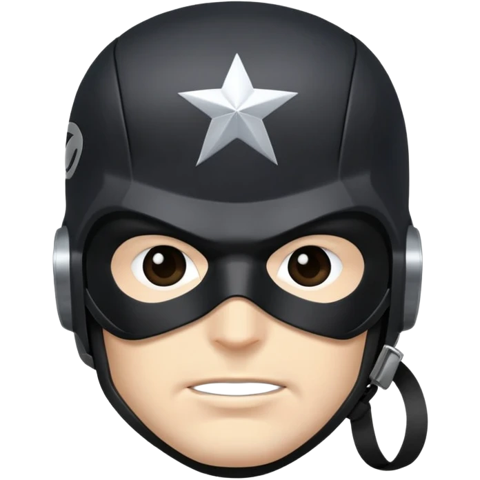 captain america face with black mask and black helmet emoji