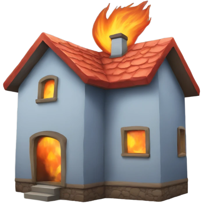 home with a heart and fire emoji