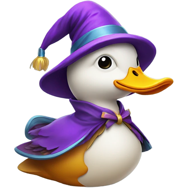 Duck with wizard hat emoji