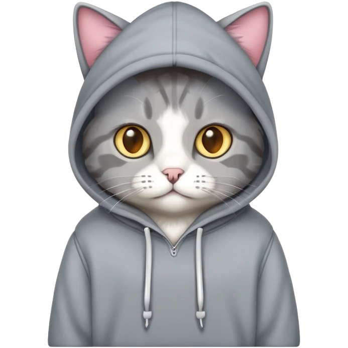 cat wearing hoodie emoji
