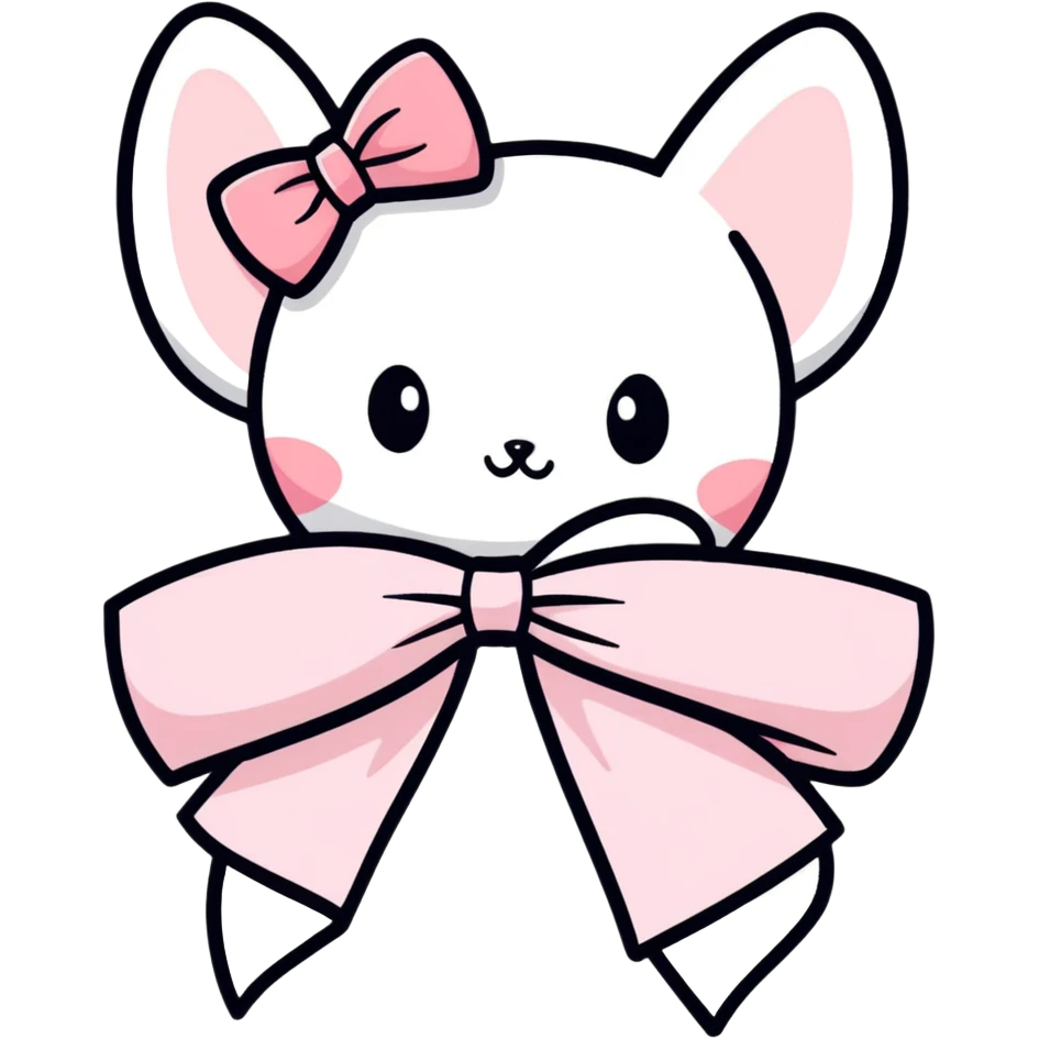 A aesthetic pink bow￼ emoji