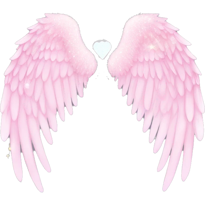 Light pink sparkly angel wings soft emoji