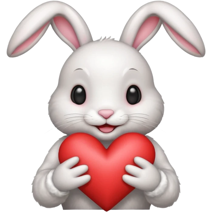 bunny smiling with heart emoji