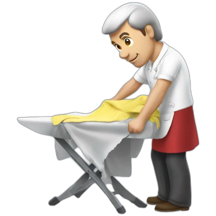Emanuel macron ironing laundry emoji
