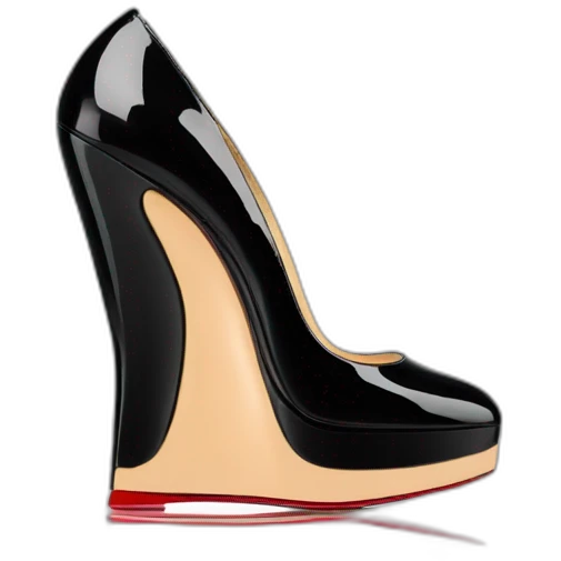 WEDGE heel LOUBOUTIN black PATENT emoji