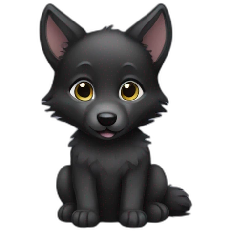 Baby black wolf  emoji