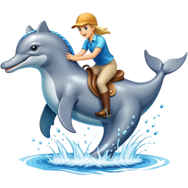Horse riding a dolphin emoji