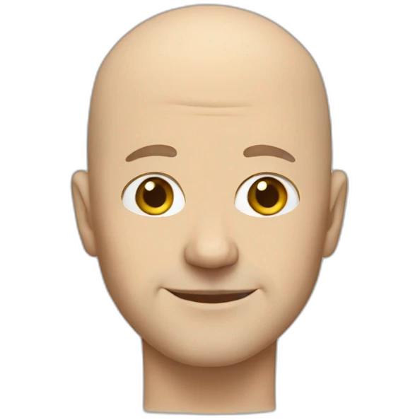 a bald white man with his face painted emoji
