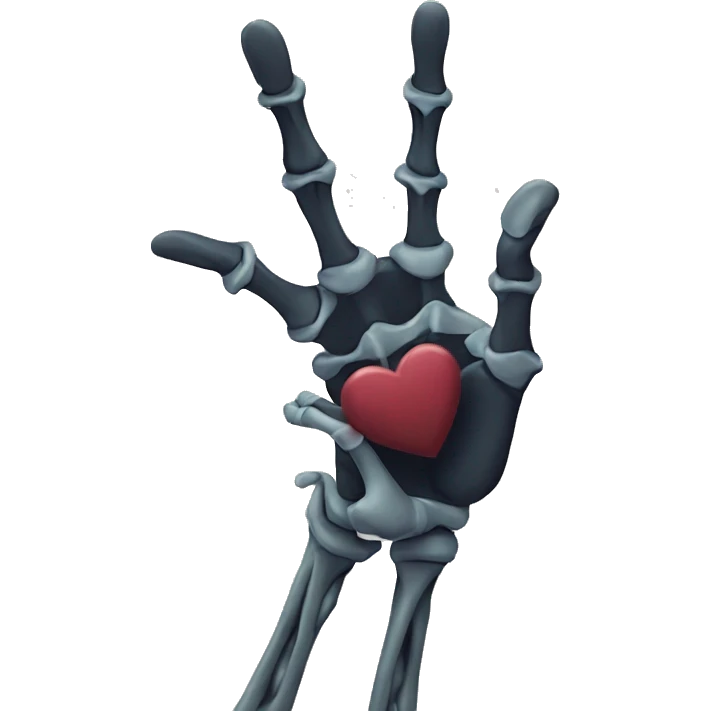 I love you in sign language with skeleton hand emoji