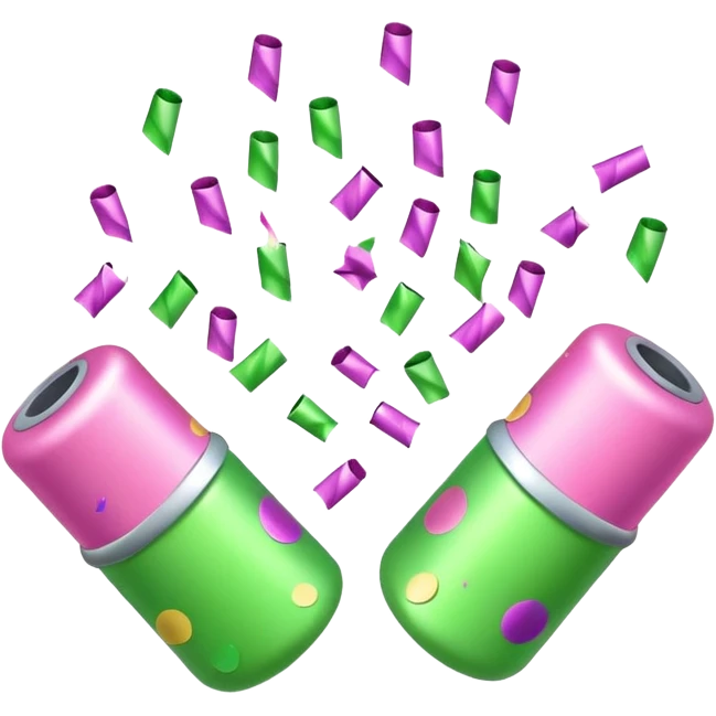 light green and light pink party poppers emoji
