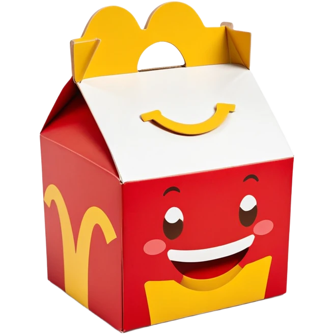 Red and yellow McDonald’s kids happy meal box  emoji
