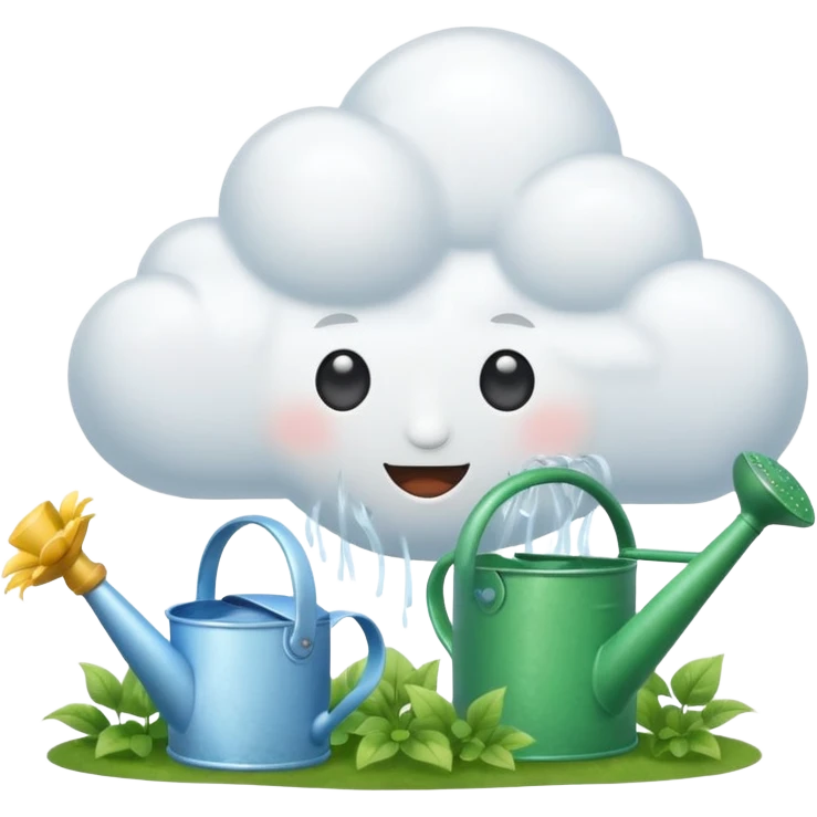 Cloud + watering can,Sky Gardener. emoji