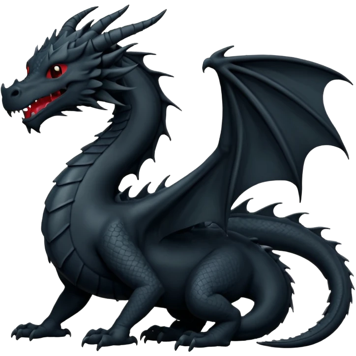 iOS emoji, minimal dragon symbol, dark fantasy, line icon emoji