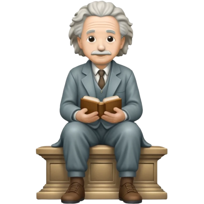 sitting philosopher-statue as albert einstein and blessing emoji