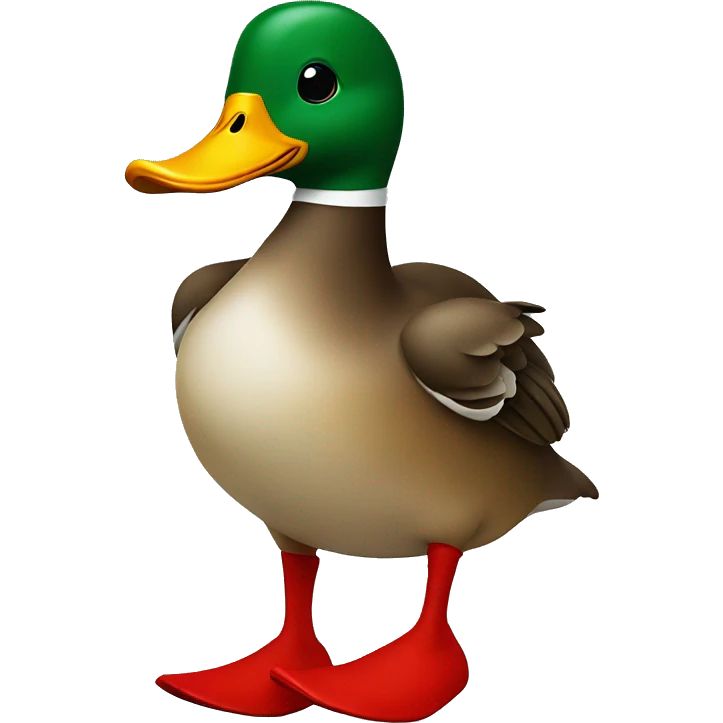 Duck with red boots emoji