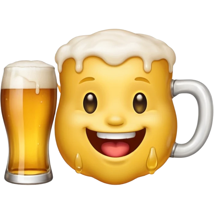 Yellow drooling face emoji with beer glass emoji