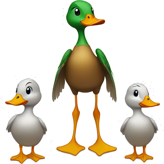 duck family walking in one line behind each other  emoji