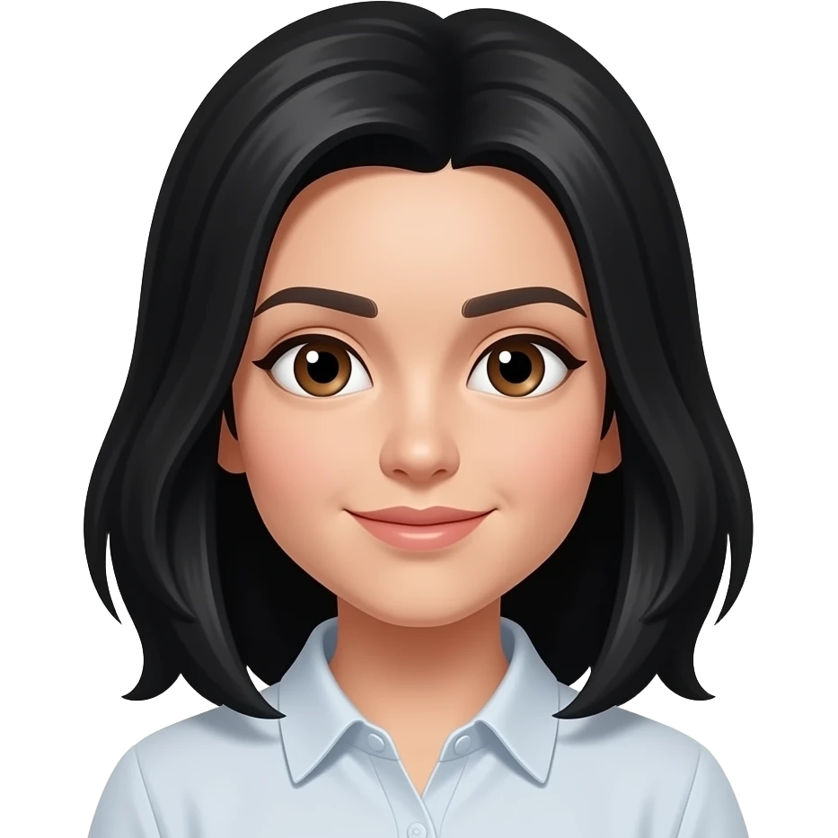 Black Hair, Brown eyes emoji