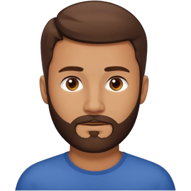 a man with short hair and beard no mustache emoji