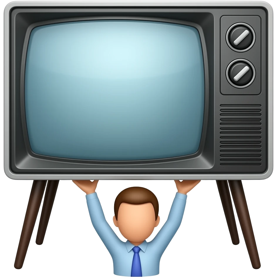 Tv con piernas lebantado humano emoji