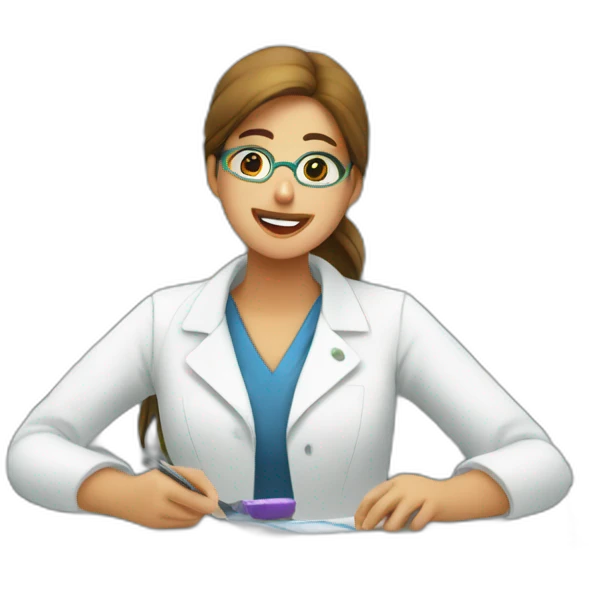 Chica trabajando en una farmacia emoji