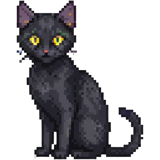 small black cat with yellow eyes emoji