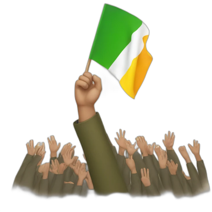 A hand raised a Kurdish flag emoji