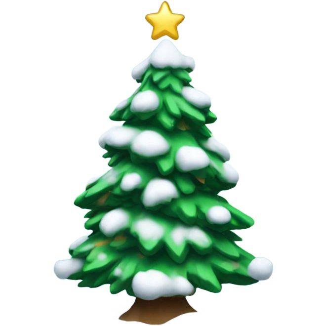 christmas tree with snow emoji