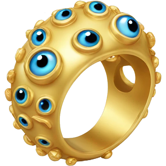 thin gold ring studded with eyeballs emoji