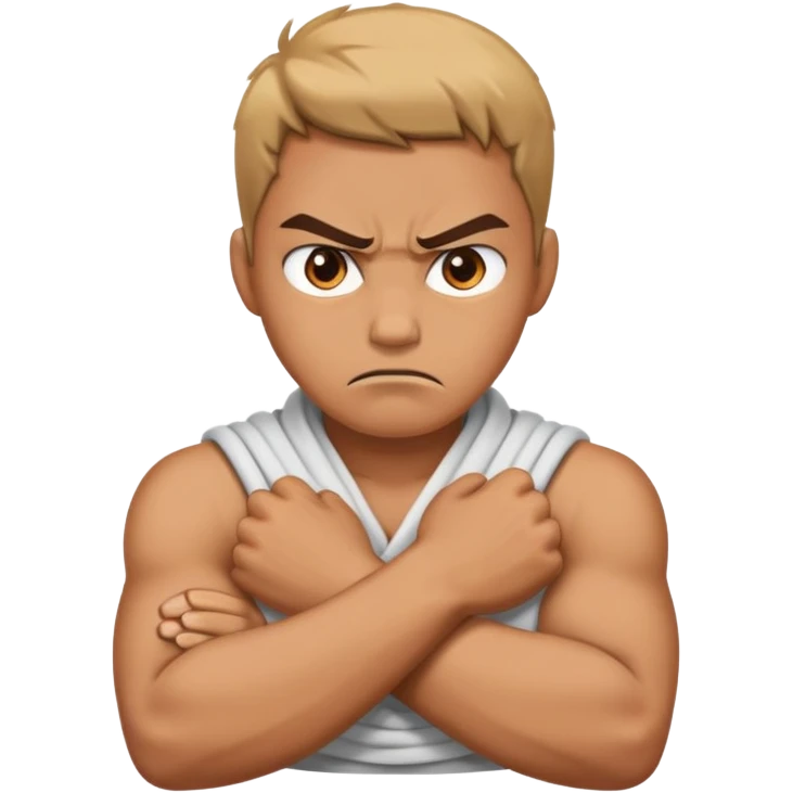 arms crossing around the neck angry emoji