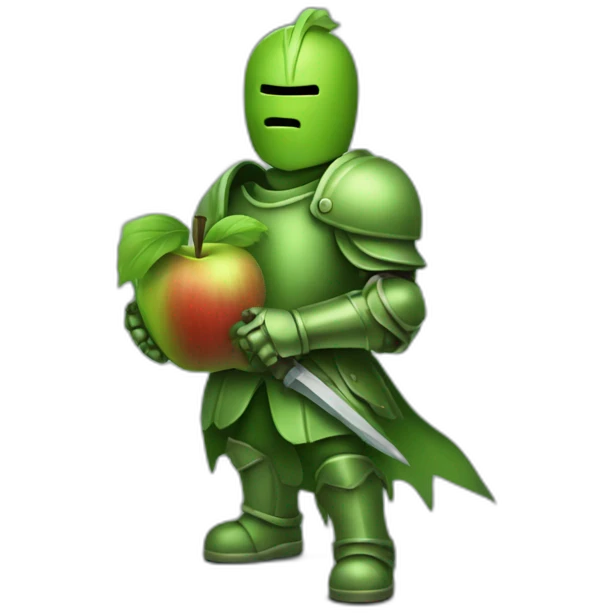greeen apple knight? holding laptop emoji