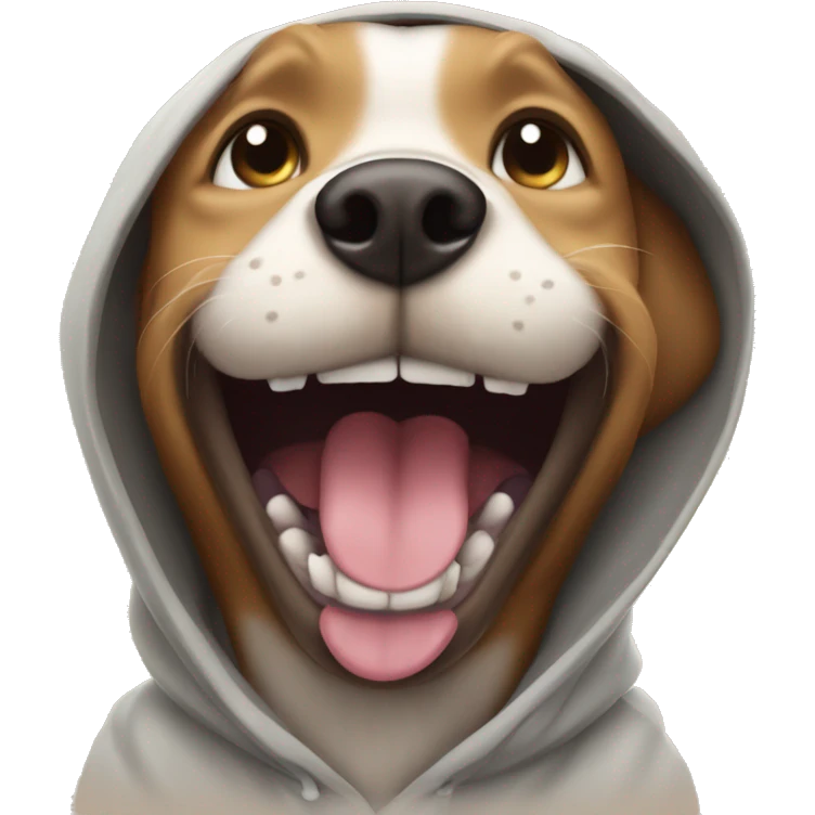 Dog laughing in hoodie emoji