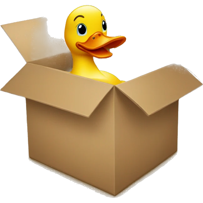 a duck in the box emoji