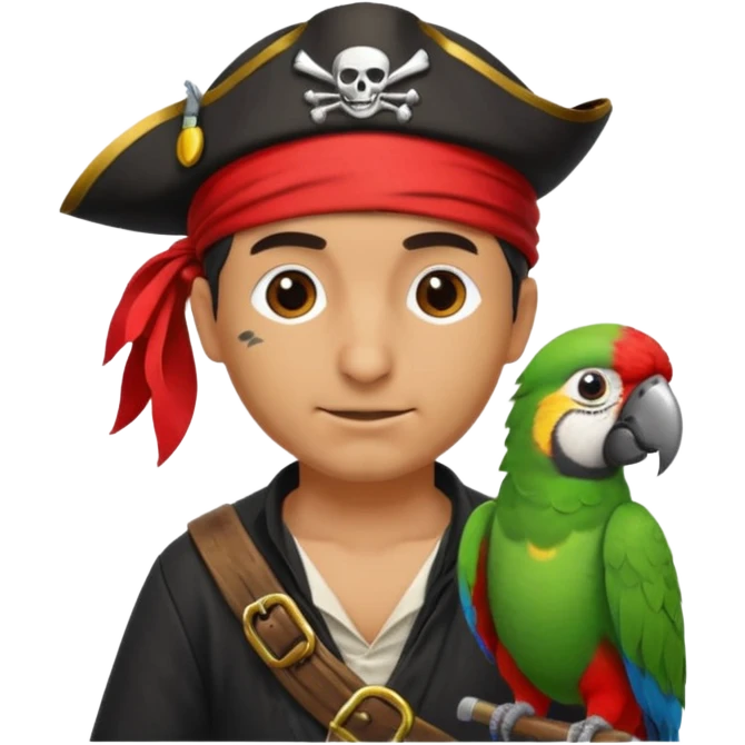 pirate and parrot emoji