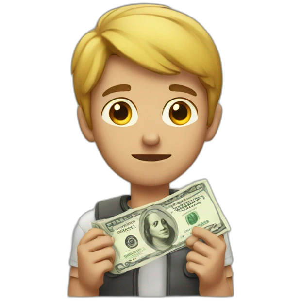 young man wanting money emoji