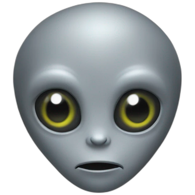 Grey alien head no details  emoji